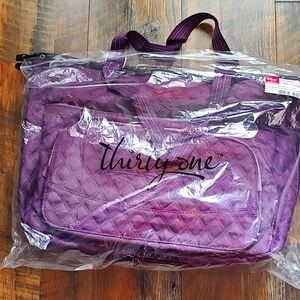 Thirty-One brand Plum Quilted Double Take Tote